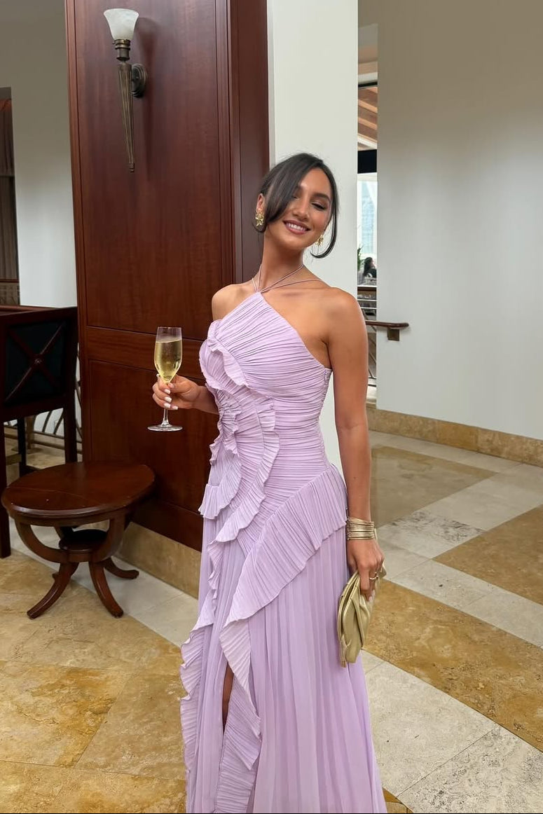 Eliza | Vestido maxi elegante con volantes para mujer