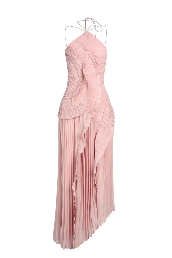 Eliza | Vestido maxi elegante con volantes para mujer