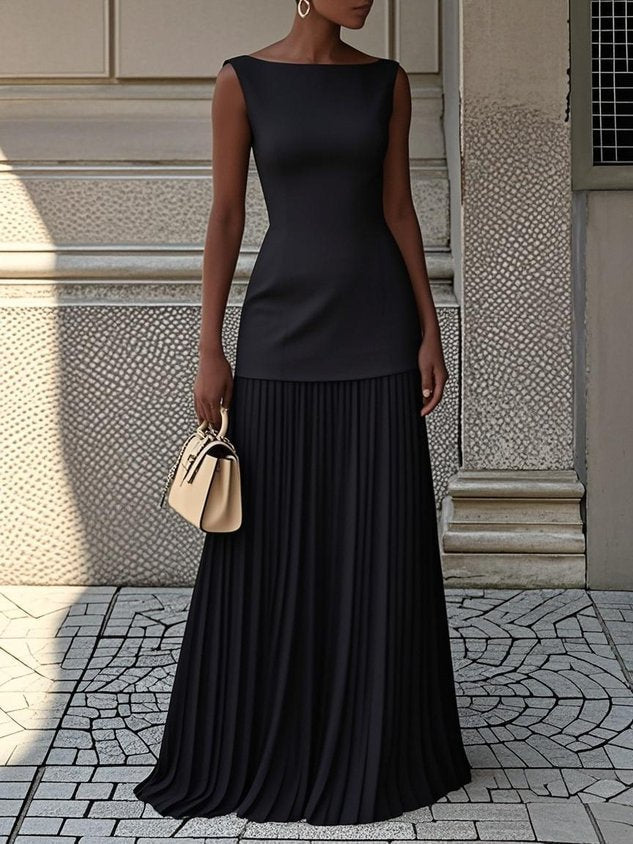Celeste | vestido maxi plisado