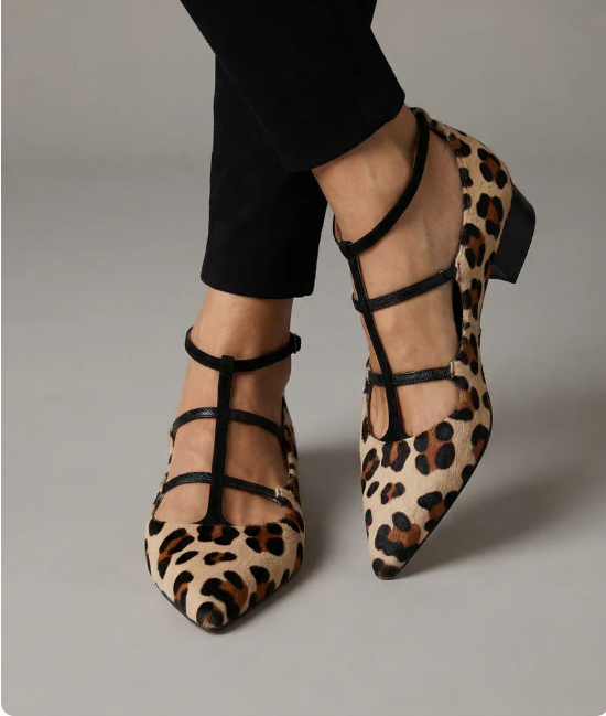 Bridget · Tacones con correa estampado leopardo