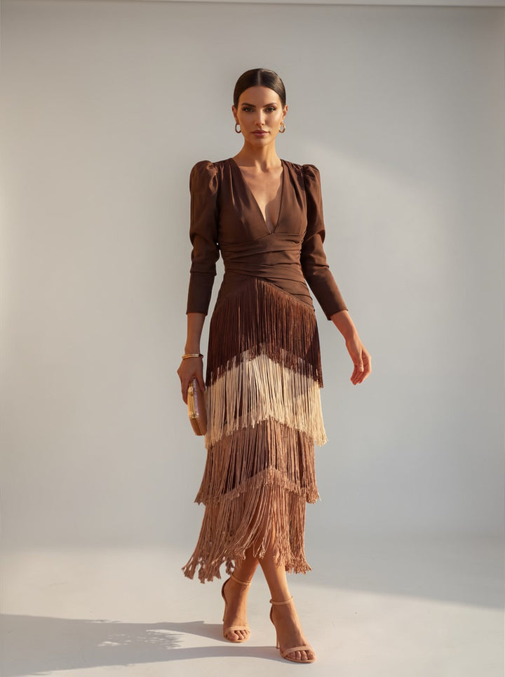 Sofia - vestido con flecos elegante