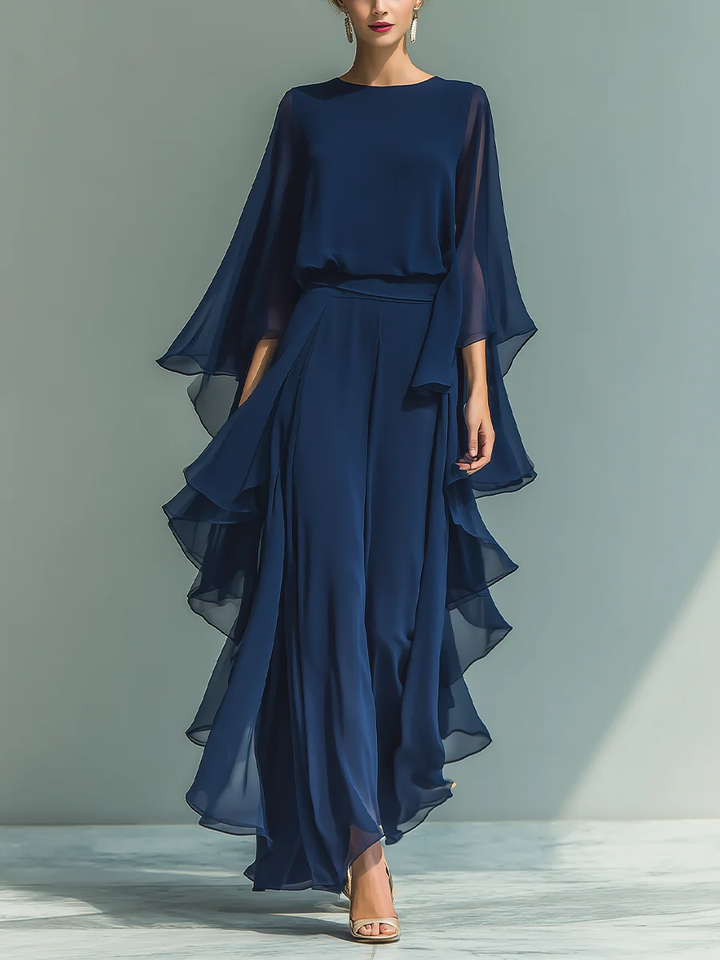 Aurora | conjunto elegante de gasa con volantes