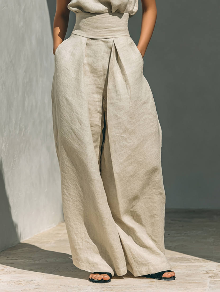 Aurora · Conjunto beige de dos piezas