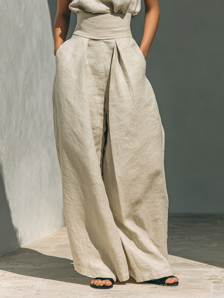 Aurora · Conjunto beige de dos piezas