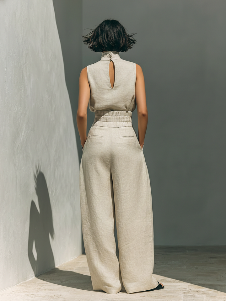 Aurora · Conjunto beige de dos piezas