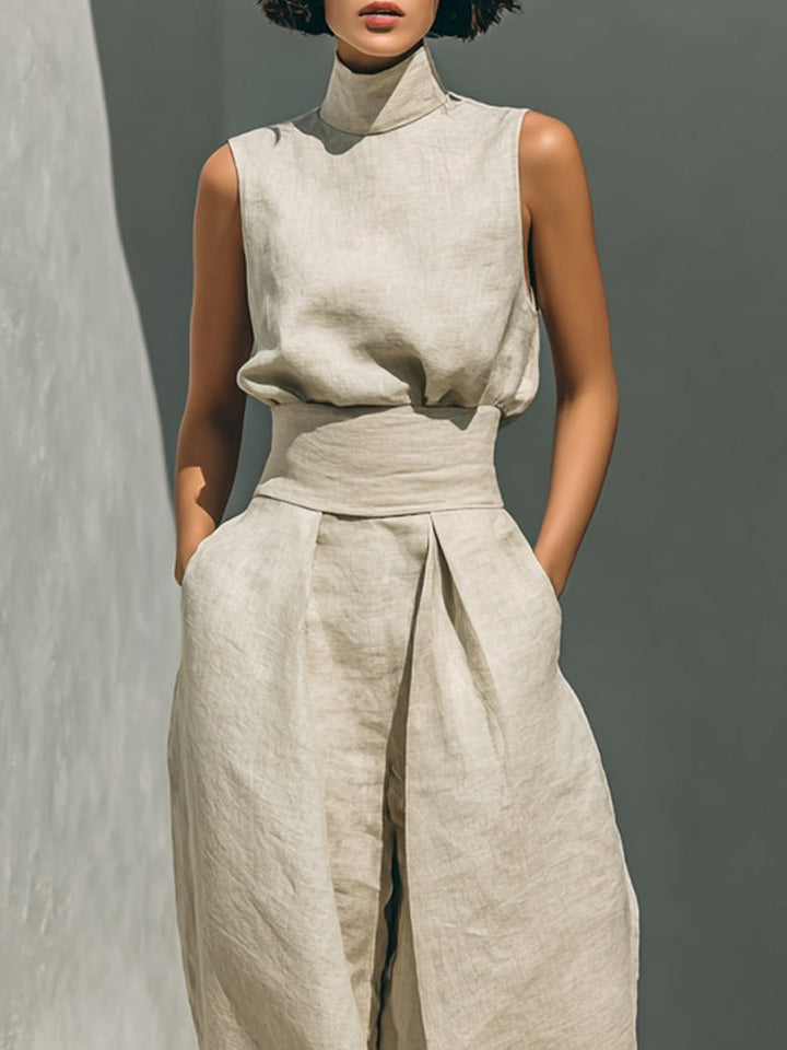 Aurora · Conjunto beige de dos piezas