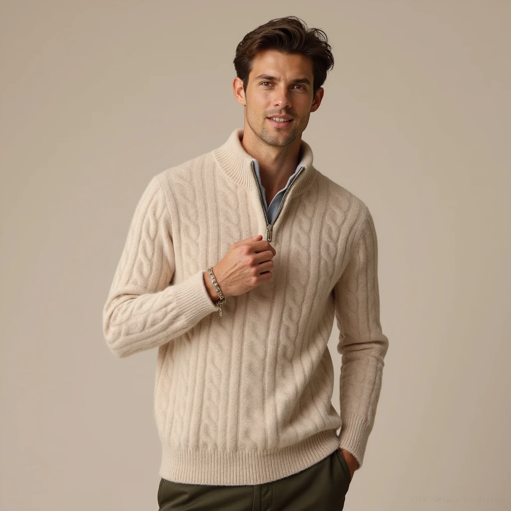 Jersey Aspen half-zip de cachemira
