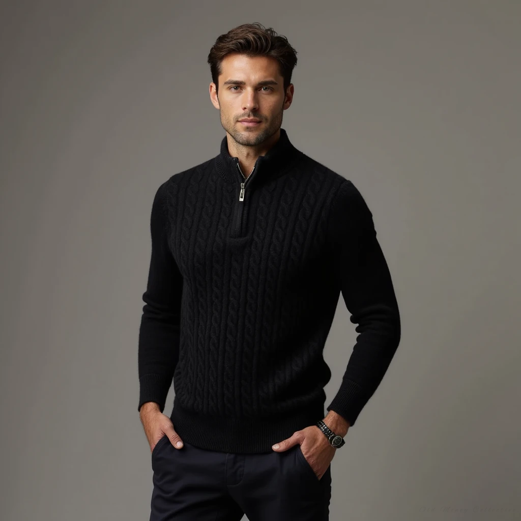 Jersey Aspen half-zip de cachemira