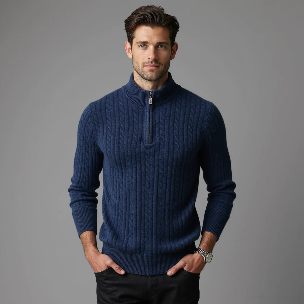 Jersey Aspen half-zip de cachemira