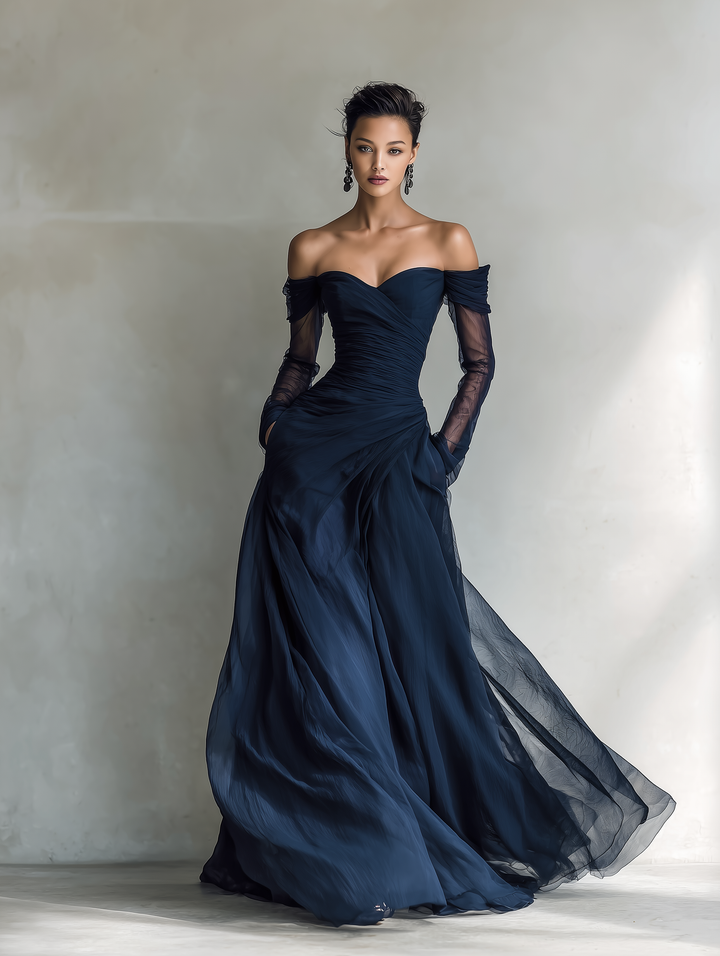 blanca | vestido elegante de gasa