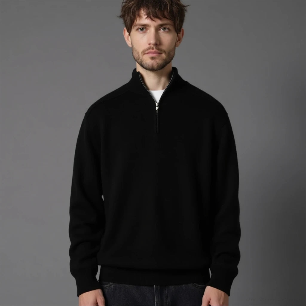 Lugano jersey half-zip de lana merino