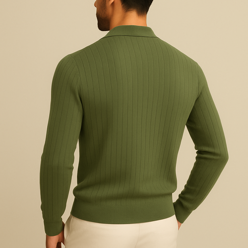 Polo de punto de manga larga para hombre