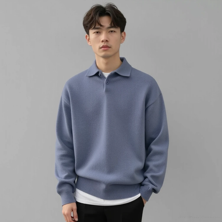 Jersey Cortina de lana half-zip con botones