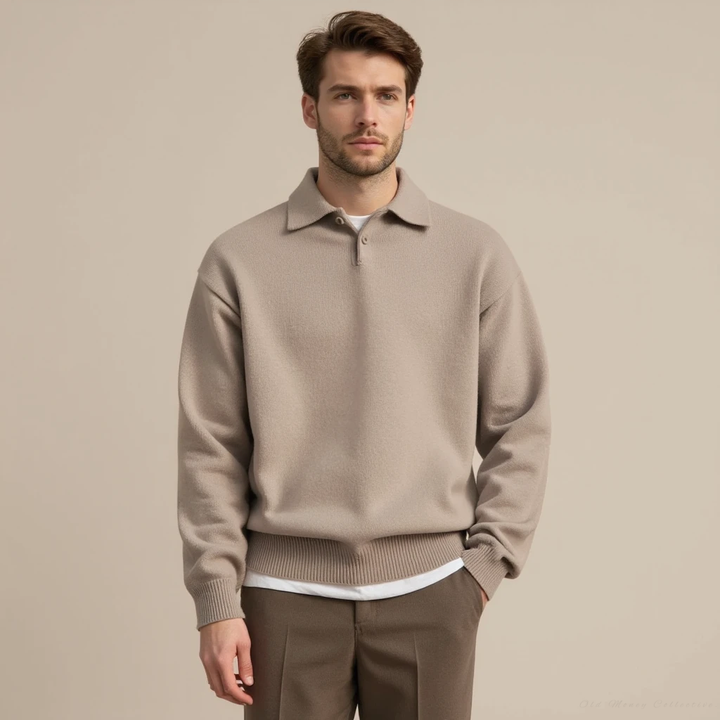 Jersey Cortina de lana half-zip con botones