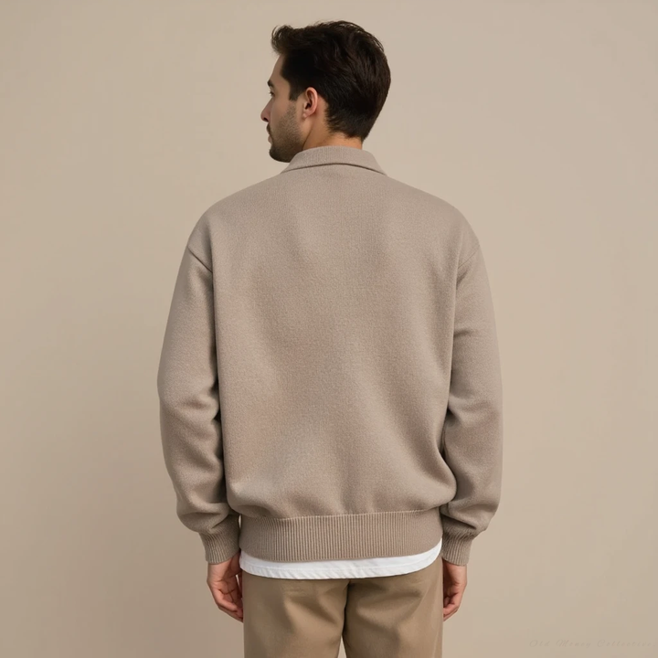 Jersey Cortina de lana half-zip con botones